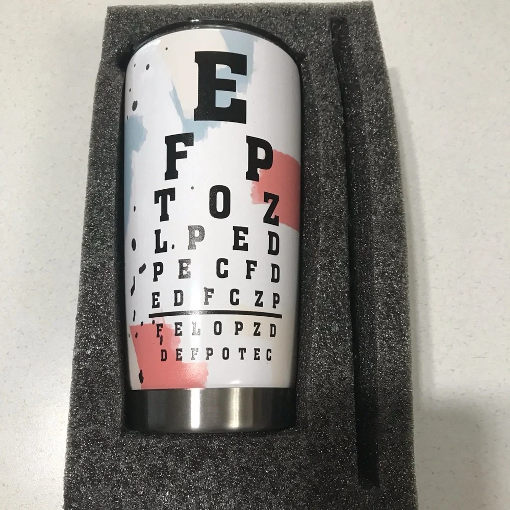 Optometrist Tumbler Stainless Steel 20oz Straws and Lid Eye Like Puns Funny Gift